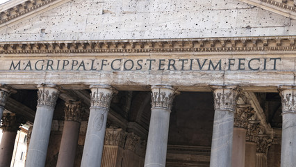Naklejka premium Facade of Pantheon in Rome, Italy