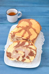 Giraffen-Biskuit-Roulade,