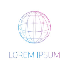Abstract globe vector logo on the white