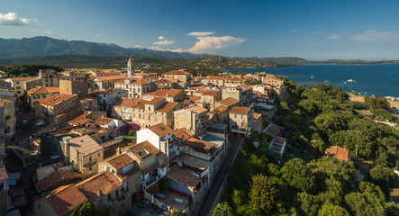  Aerial view of Porto-Vecchio old town, Corsica, France