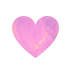 Vector Textured Heart Isolated, Paint Stroke, Colorful Illustration.