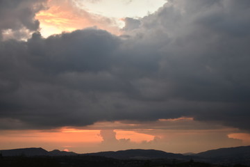 sunset in the mountains