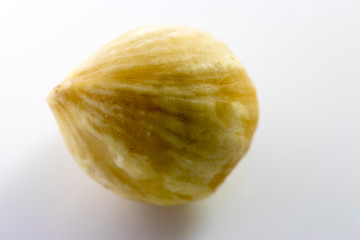 Hazelnuts isolated on the white background macro photo