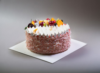 Fruit chocolate cake