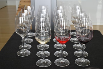 assorted wine glasses on table