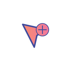 Cursor flat vector icon sign symbol
