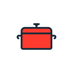 Cooking pot flat vector icon sign symbol