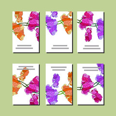 Floral set of templates for your design, greeting cards, festive