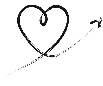 swinging heart line calligraphy graphic valentines day 