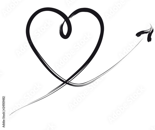 Swinging Heart Line Calligraphy Graphic Valentines Day