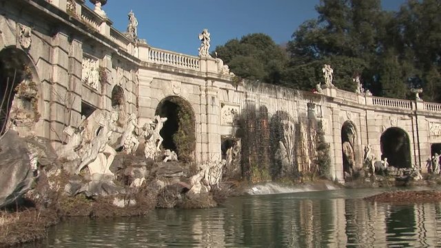 Royal Palace of Caserta, Aeolus fountain panoramic view