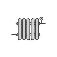 Heating radiator flat vector icon sign symbol