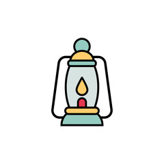 Camp lamp flat vector icon sign symbol