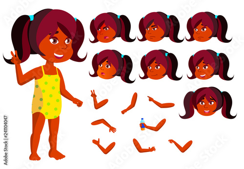 Indian Girl Child Vector Joy Hindu In Water Park Summer