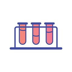 Test tube flat vector icon sign symbol
