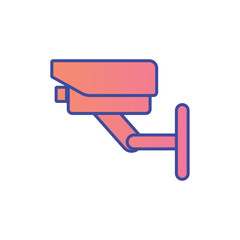 Security camera flat vector icon sign symbol