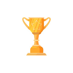 Golden cup illustration. Cup, gold, champion. Competition concept. Vector illustration can be used for topics like tournament, competition, winning  