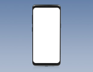 Modern smartphone mockup isolated on white 3d rendering