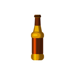 Small brown bottle illustration. Beer, drinking, alcohol. Drinking concept. Vector illustration can be used for topics like beverage, bar, super market