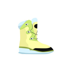 Yellow sport boots illustration. Sport boot, snowboarding, riding. Fashion concept. Vector illustration can be used for topics like clothing, fashion, advertisement, shopping