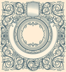 Vintage ornate art deco card