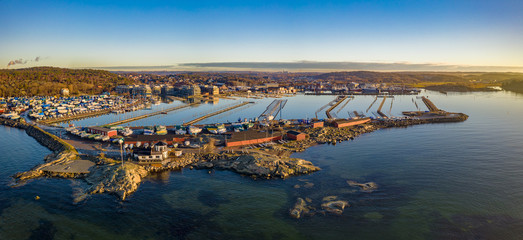 Aerial view of Fiskebäck marina and apartments in Gothenburg Sweden