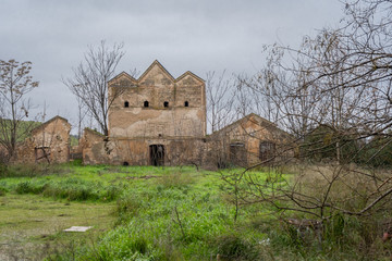 singular building abandoned and in ruins