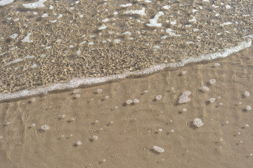 View of transparent sea on the shore of the beach
