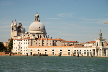 Fototapeta na wymiar Venice, Italy, island of San Giorgio Maggiore. View from the lagoon of the church of San Giorgio.