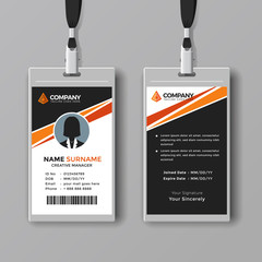 Elegant business card template with orange details