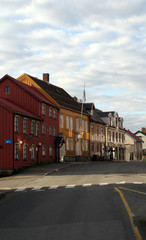 A street view of a small town in the Tromso area at Norway 