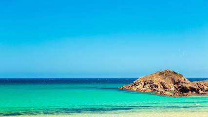 Fototapeta premium The beach of Chia su Giudeu, Sardinia