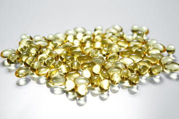 Fish oil supplement capsules isolated