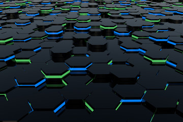 abstract background of multicolored honeycombs