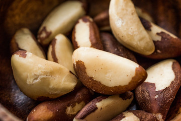 Brazil Nuts in Wooden Bowl without Shell