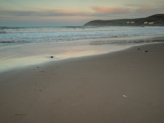 Fototapeta na wymiar Sunrise at Croyde beach in North Devon , England