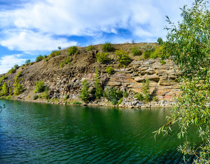Clean pond on the site of a flooded stone quarry near Makeyevka in Donbass 4 © Юрий
