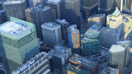 Aerial of Toronto core at dark