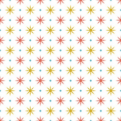 Seamless sun pattern on white background