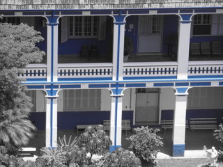 Blue old building