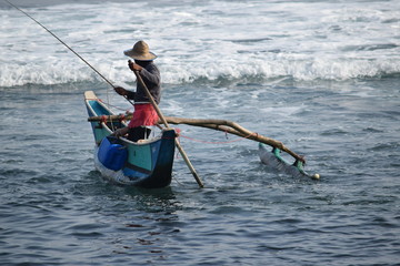 Naklejka premium Fishing Down Southof Sri Lanka