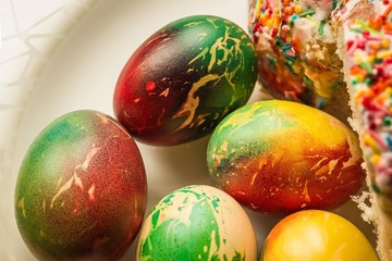 Symbols of Easter, religious holiday.