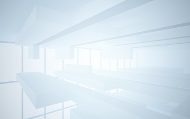 Obraz premium Abstract white interior highlights future. Architectural background. 3D illustration and rendering