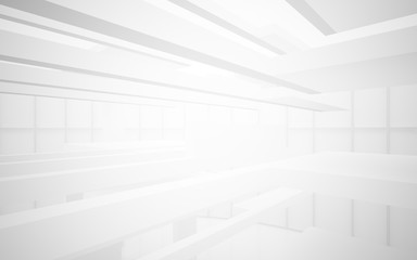 Fototapeta premium Abstrakcyjne białe wnętrze podkreśla przyszłość. Tło architektoniczne. Ilustracja i renderowanie 3D