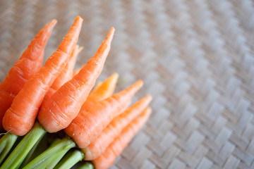 macro shot of fresh organic orange carrot, selective focus