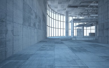Empty dark abstract concrete room interior. 3D illustration. 3D rendering.