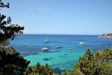 Fototapeta na wymiar View of the sea in Ibiza 