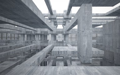 Empty dark abstract concrete room interior. 3D illustration. 3D rendering.