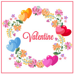 cute happy valentines day with cute floral