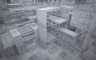 Empty dark abstract concrete room interior. 3D illustration. 3D rendering.